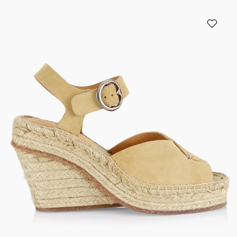 Rag & Bone Santiago Suede Espadrille Wedge Sandals Tan Suede Size 10 NIB